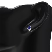 Lapiz Lazuli Drop Silver Stud Earrings, e333